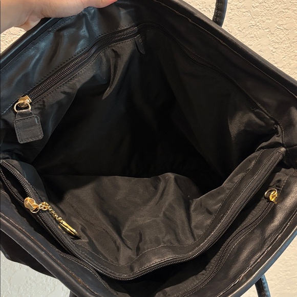 Celine Vintage Piece Nylon Tote Bag Shoulder Bag Black - Picture 3 of 15